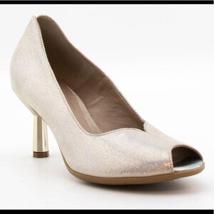 Beautifeel Reiley Disco Print Suede peep toe pumps